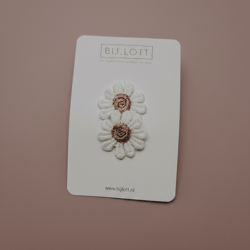 Antislip haarspeldje - madelief bronze