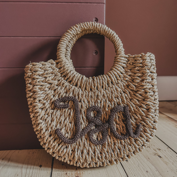 Gevlochten tas met naam