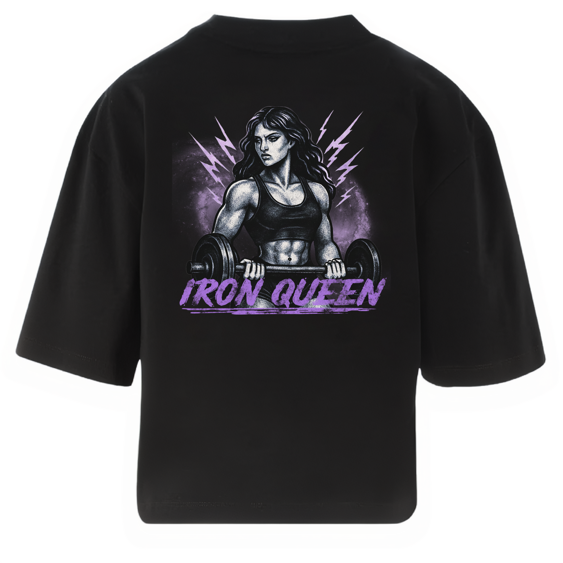 Oversized Medium Cropped Tee - Iron Queen ⚫ ⚪