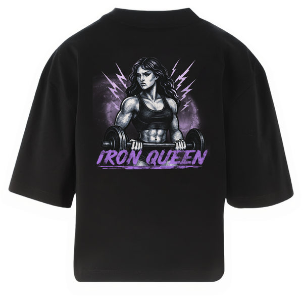 Oversized Medium Cropped Tee - Iron Queen ⚫ ⚪