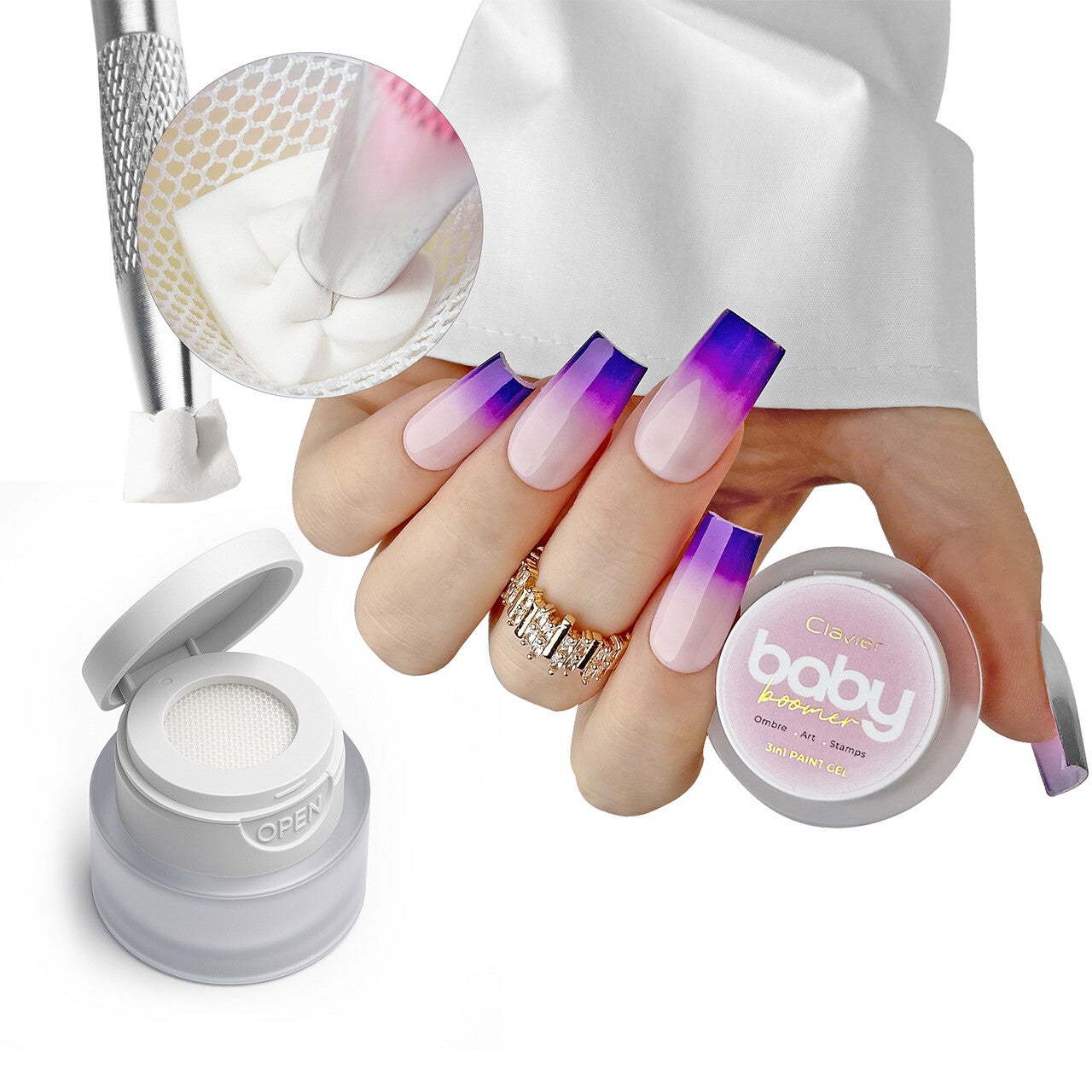 Baby Boomer gel 3in1 Clavier, Ombre, Art, Stamps, C05 "Vanity", 3g. CLAVIER