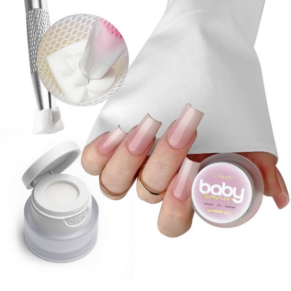 Baby Boomer 3-in-1 Gel Nailsology Clavier, Ombre, Art, Stamps, F03 "Sweetie", 3g. CLAVIER