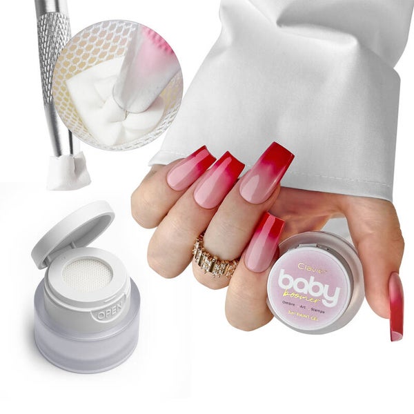 Baby Boomer 3-in-1 Gel, Ombre, Art, Stamps, R02 "Strawberry", 3g. CLAVIER
