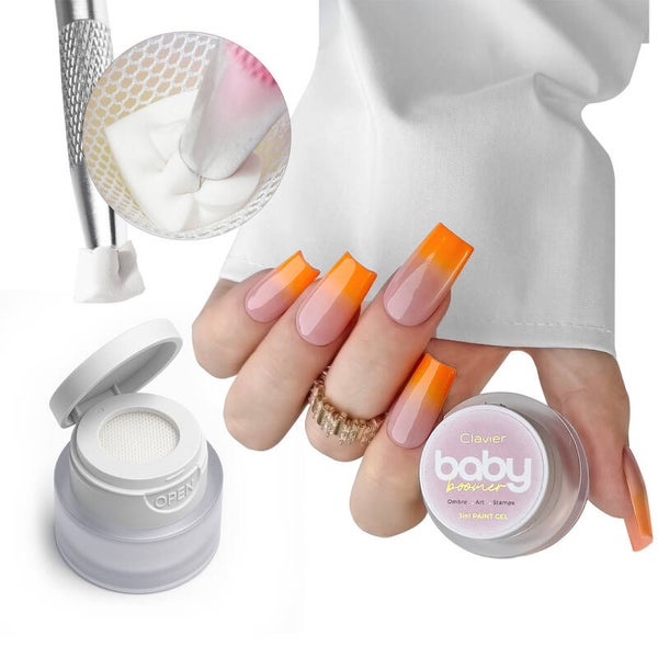 Baby Boomer 3-in-1 Gel, Ombre, Art, Stamps, R05 "Mandarin", 3g. - CLAVIER