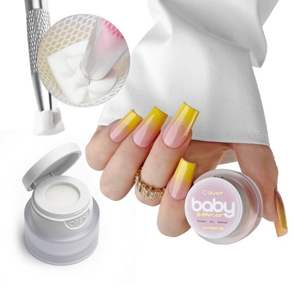 Baby Boomer 3-in-1 Gel, Ombre, Art, Stamps, R06 "Lemon", 3g. - CLAVIER