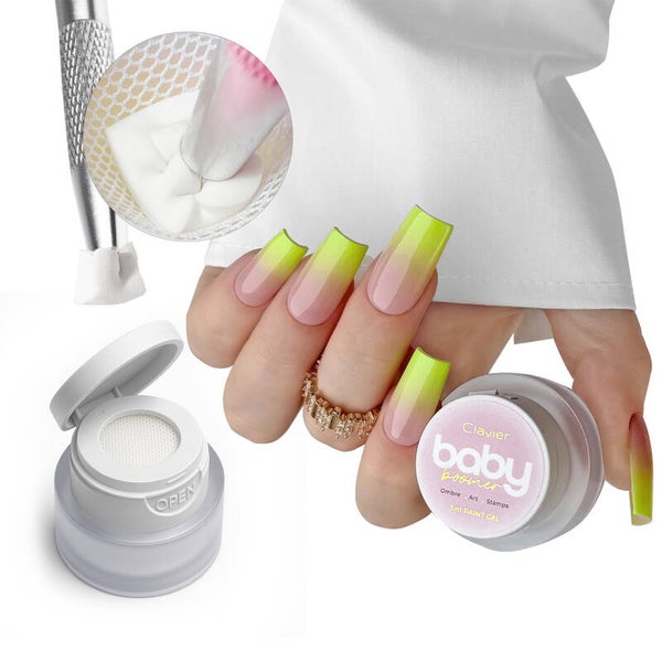 Baby Boomer 3-in-1 Gel, Ombre, Art, Stamps, R07 "Lime", 3g. - CLAVIER