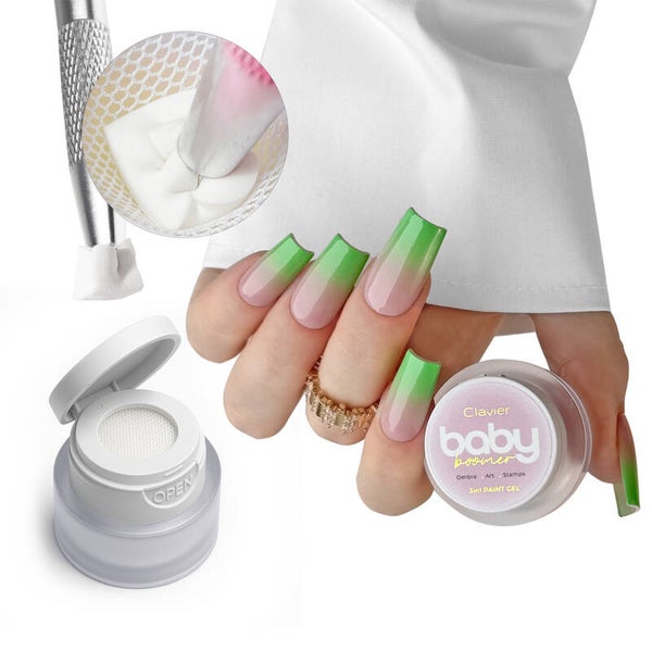 Baby Boomer 3-in-1 Gel, Ombre, Art, Stamps, R08 "Apple", 3g. CLAVIER