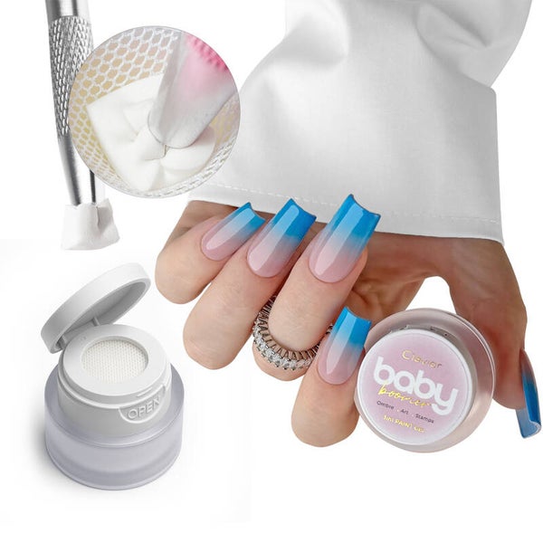 Baby Boomer 3-in-1 Gel, Ombre, Art, Stamps, R10 "Blueberry", 3g. CLAVIER