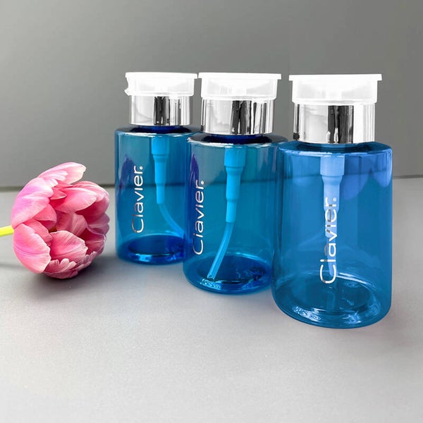 Pump Dispenser, for liquids, cleaner, acetone - blue/transparent, 180 ml - 1 pc. CLAVIER