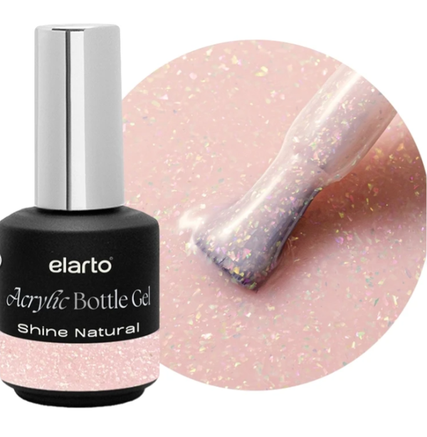 Acrylic Bottle Gel Shine Natural 15ml ELARTO