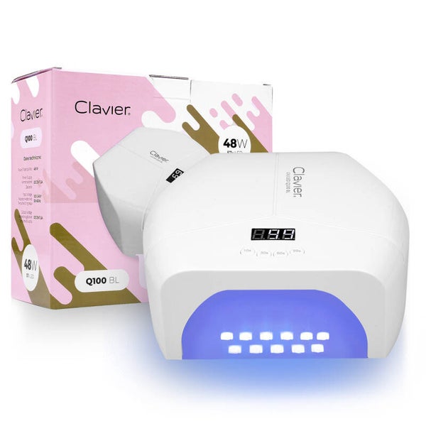 UV/LED nail lamp Q100 BL, 48W, white, 57x LED, mirror bottom CLAVIER