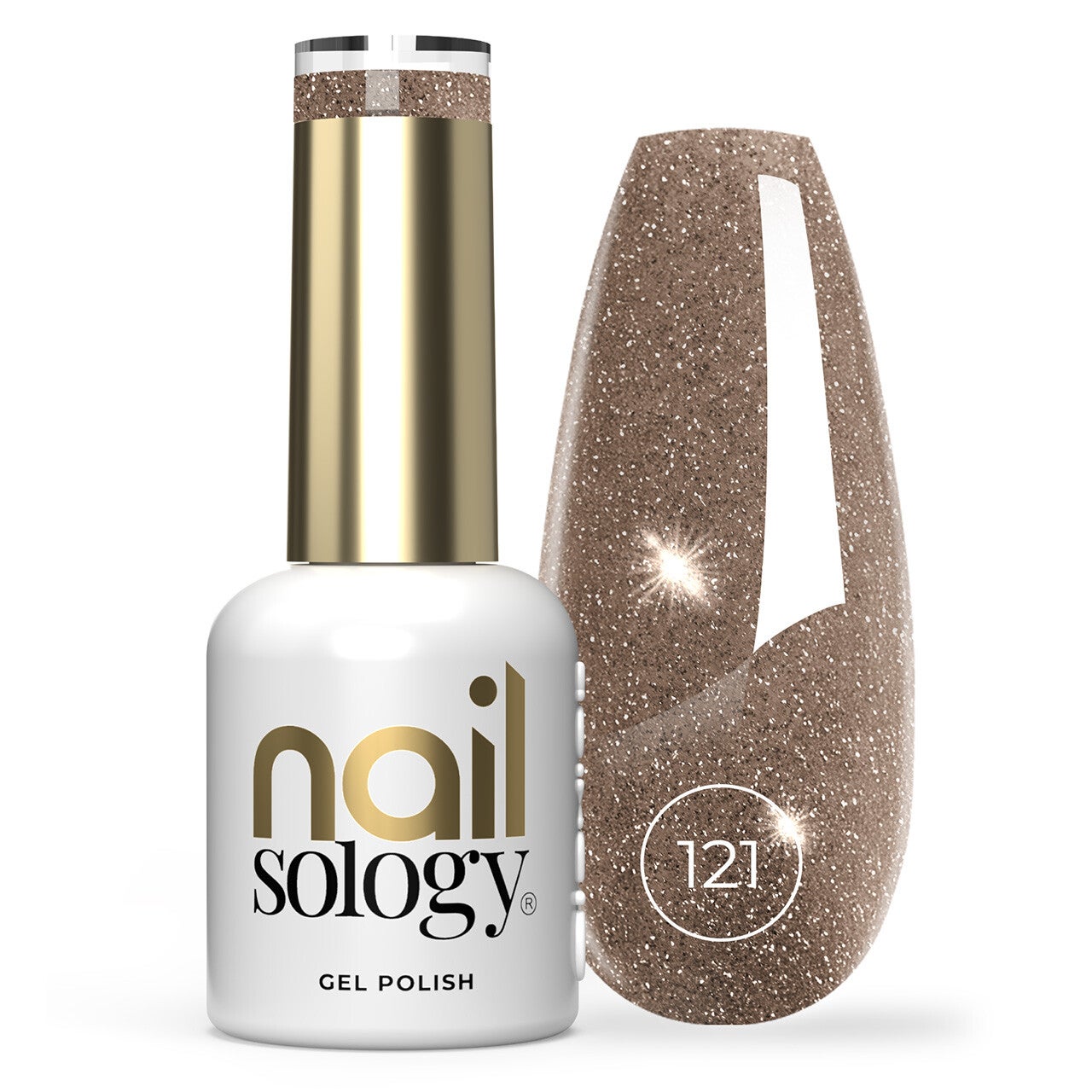 Nailsology Hybrid Glitter Nail Polish with Flash Effect "Rose Goddess 121" 8ml CLAVIER