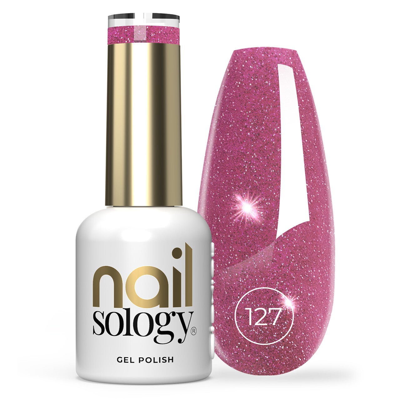 Nailsology "Super Violet 127" Hybrid Glitter Nail Polish with Flash Effect, 8ml CLAVIER