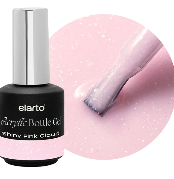Acrylic Bottle Gel Shiny Pink Cloud 15ml ELARTO