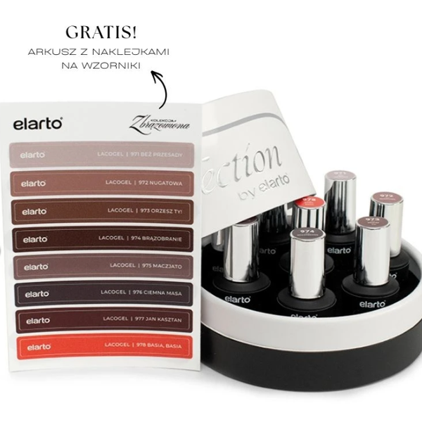Collection of 8 Gel Polish with FREE Nail Stickers! "Zbrązowiona" 2026 ELARTO