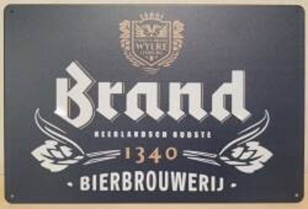 brand bier metalen bord
