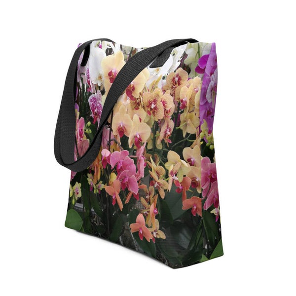 Tote bag with orchids