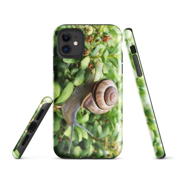 iPhone tough case with a snail