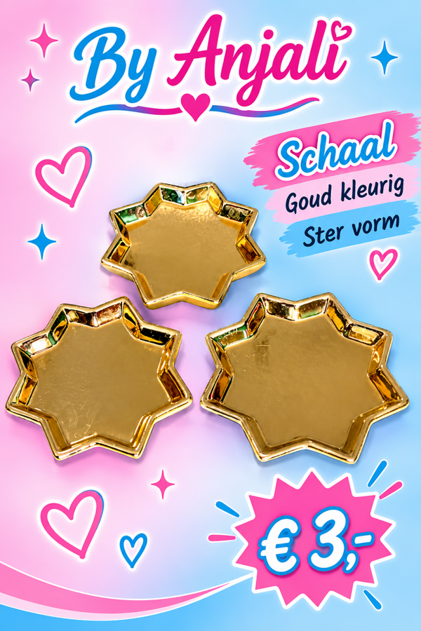 Schaal Ster Vorm, Goud kleurig