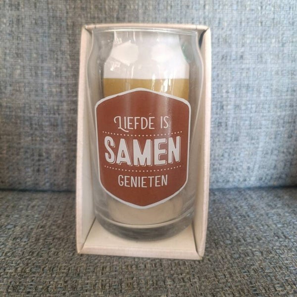 bier glas : Liefde is samen genieten