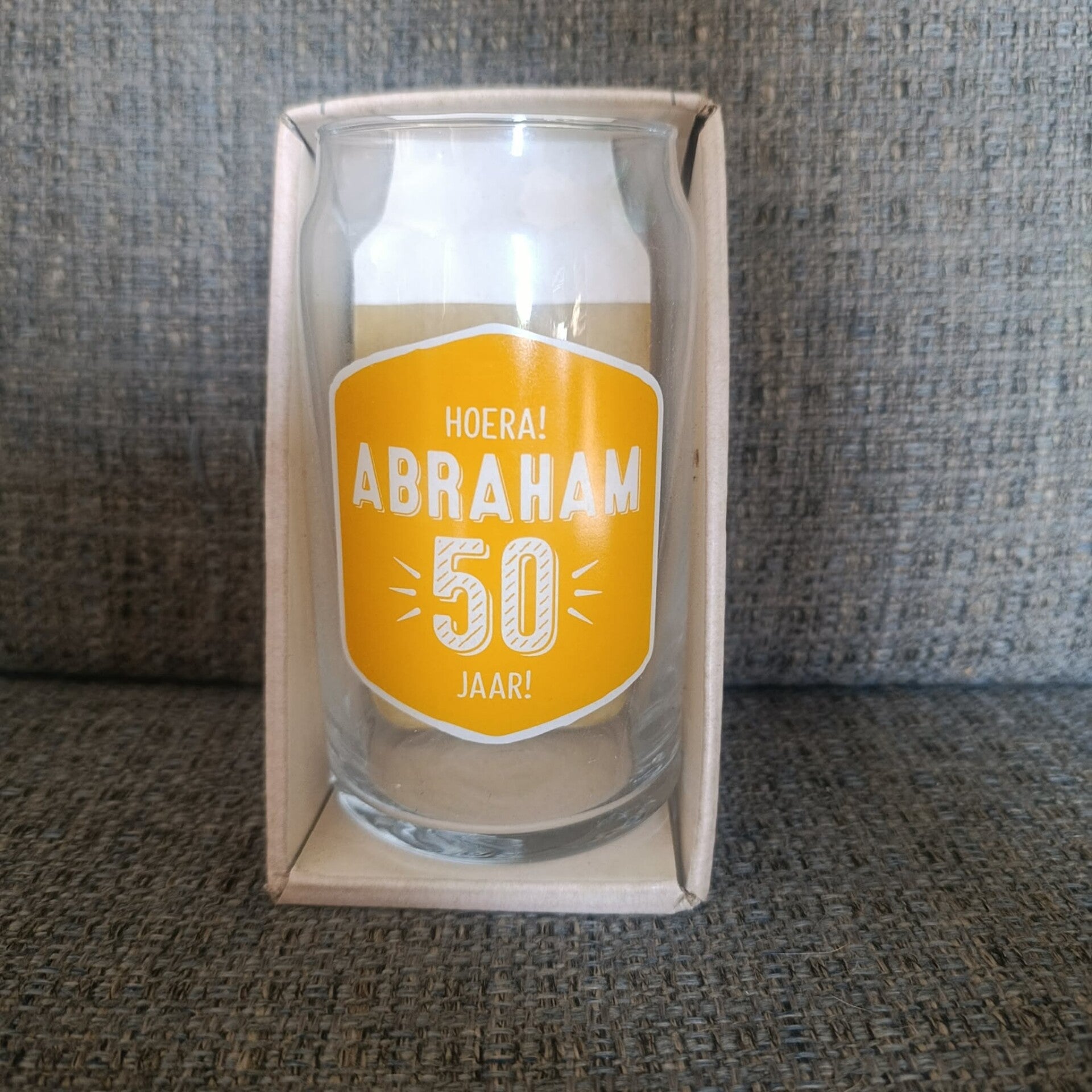 bier glas : Hoera Abraham 50 jaar