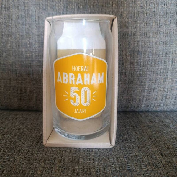 bier glas : Hoera Abraham 50 jaar