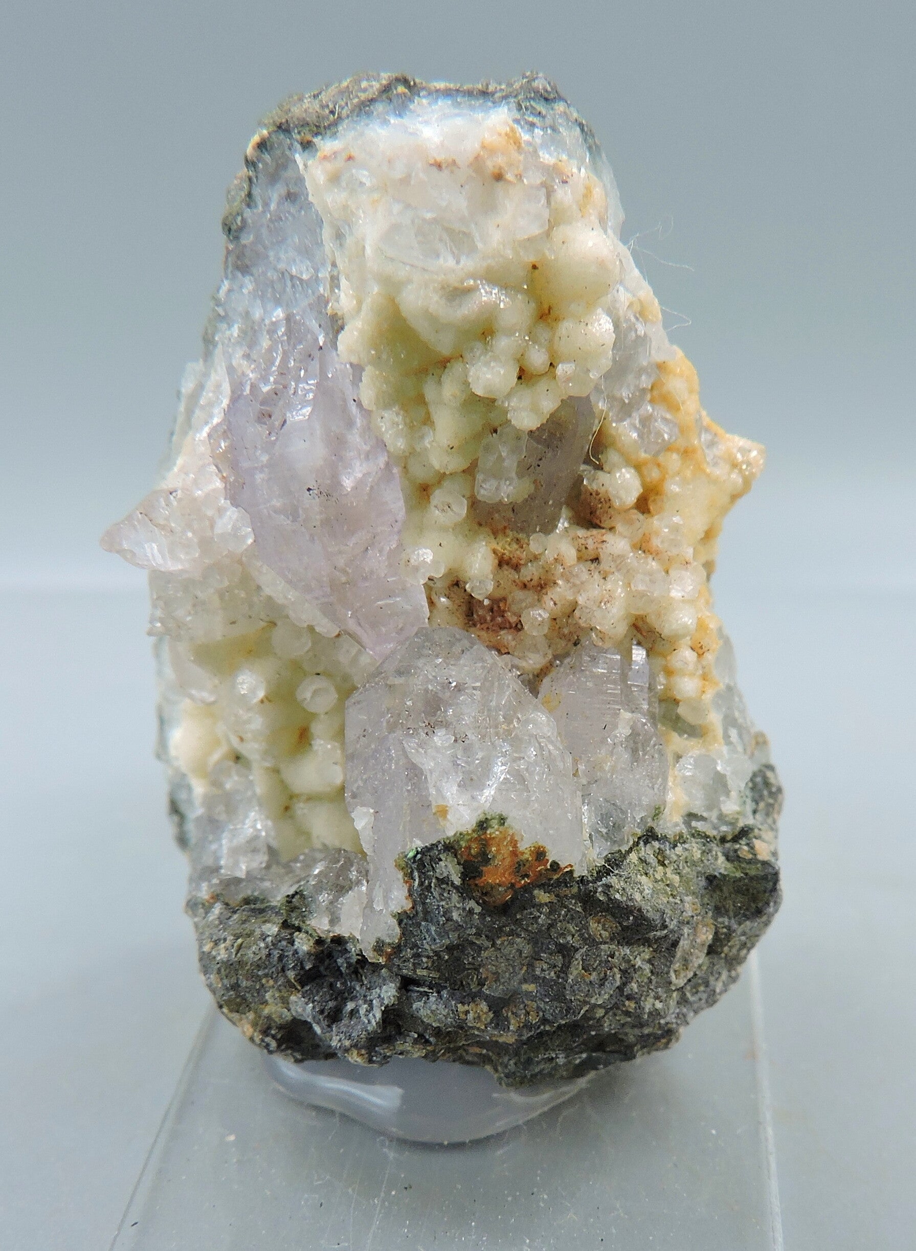 Amethyst on chalcedony from Sardinia, Italy – small miniature