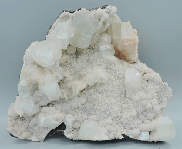 Huge specimen of apophyllite and stilbite from India – large cabinet size