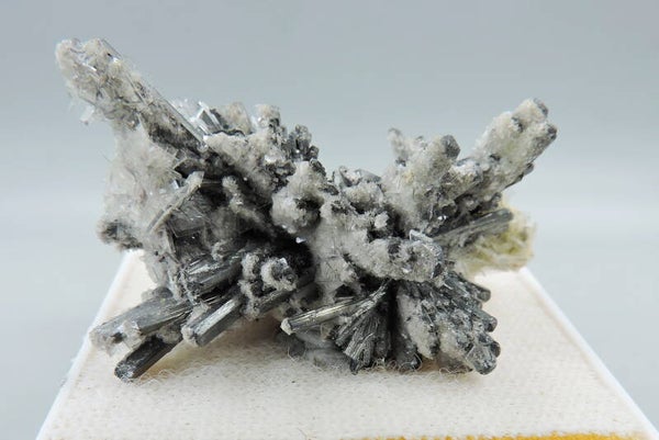 Baryte on stibnite from Romania – miniature