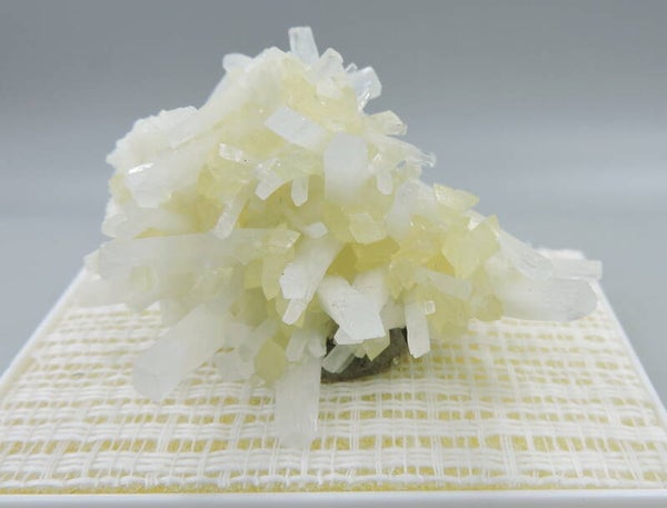 Celestine with fluorescent calcite from Poland – miniature