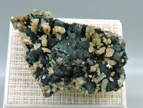Cerussite on malachite from Australia – miniature
