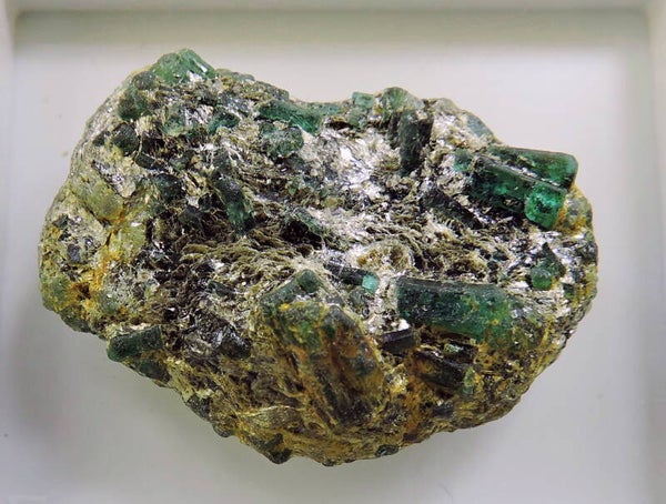 Beryl var. emerald in muscovite from Austria -  thumbnail