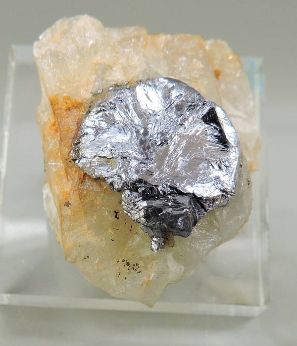 Molybdenite on quartz from Sardinia, Italy – thumbnail