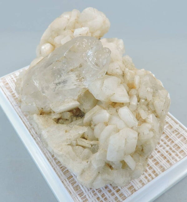 Albite var. pericline with quartz from Switzerland – miniature