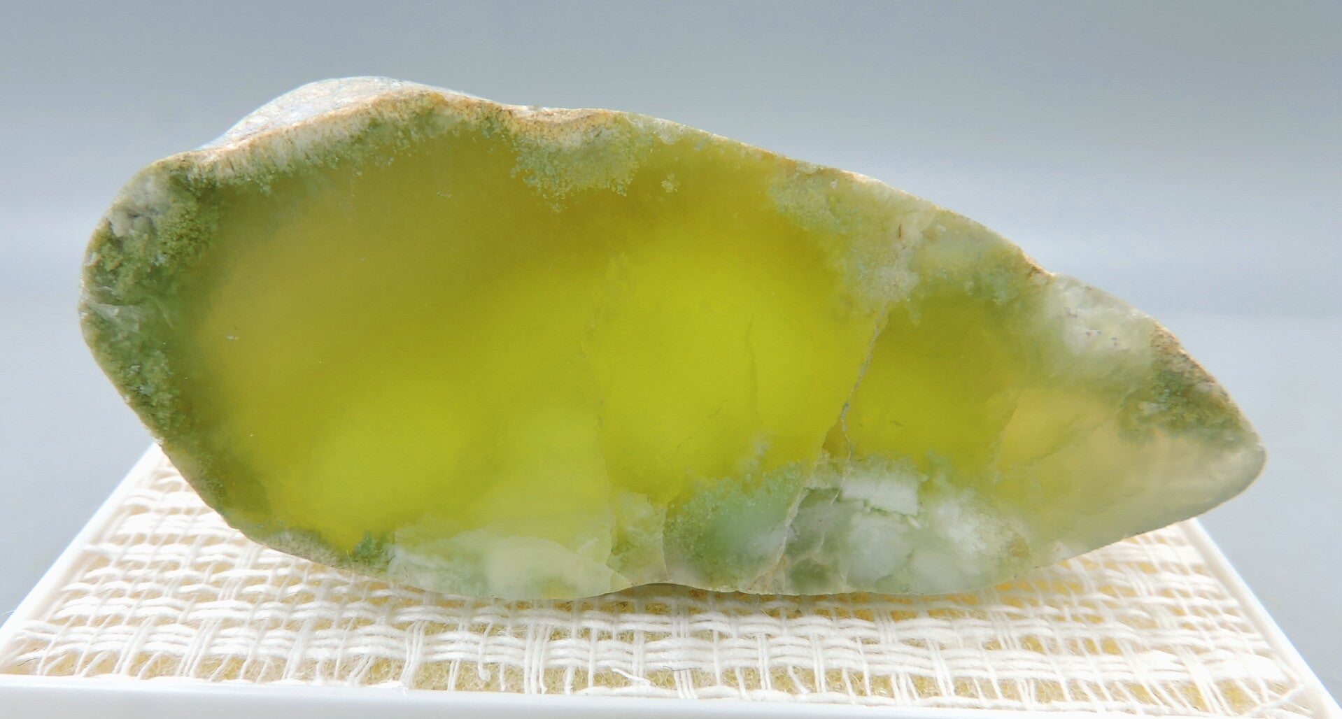 Polished prehnite from Australia – miniature