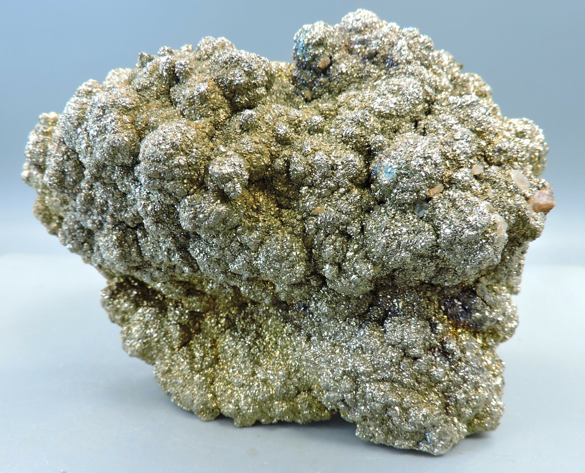 Shiny pyrite crystal cluster from Kosovo – cabinet size