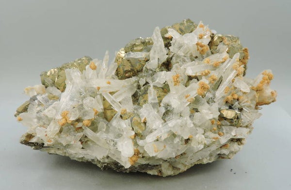 Siderite and quartz on pyrite from Kosovo – large cabinet size