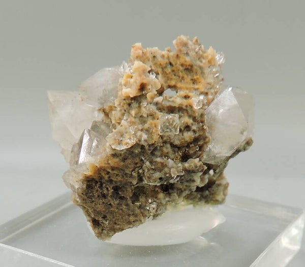 Quartz crystals on calcite from Germany – thumbnail