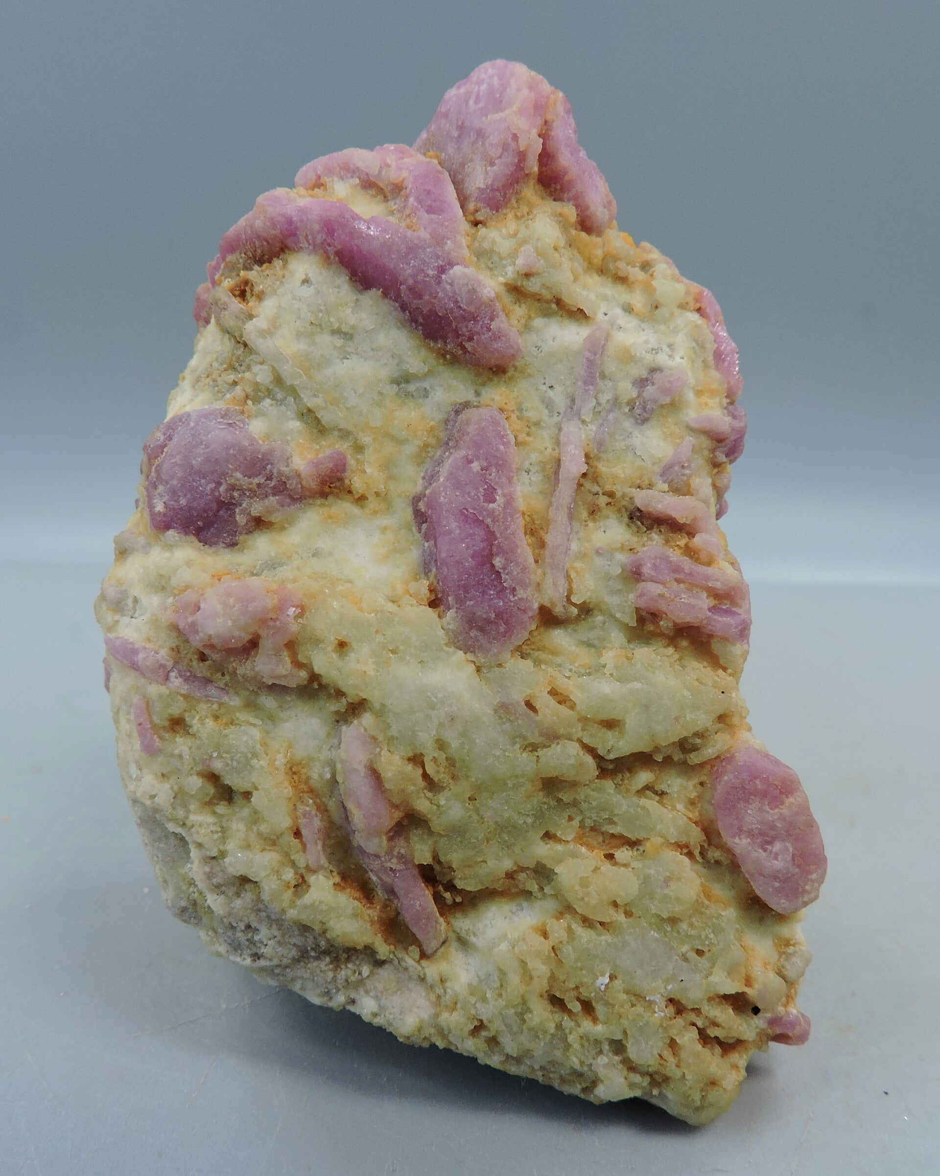 Corundum var. ruby in matrix from India – fluorescent - miniature