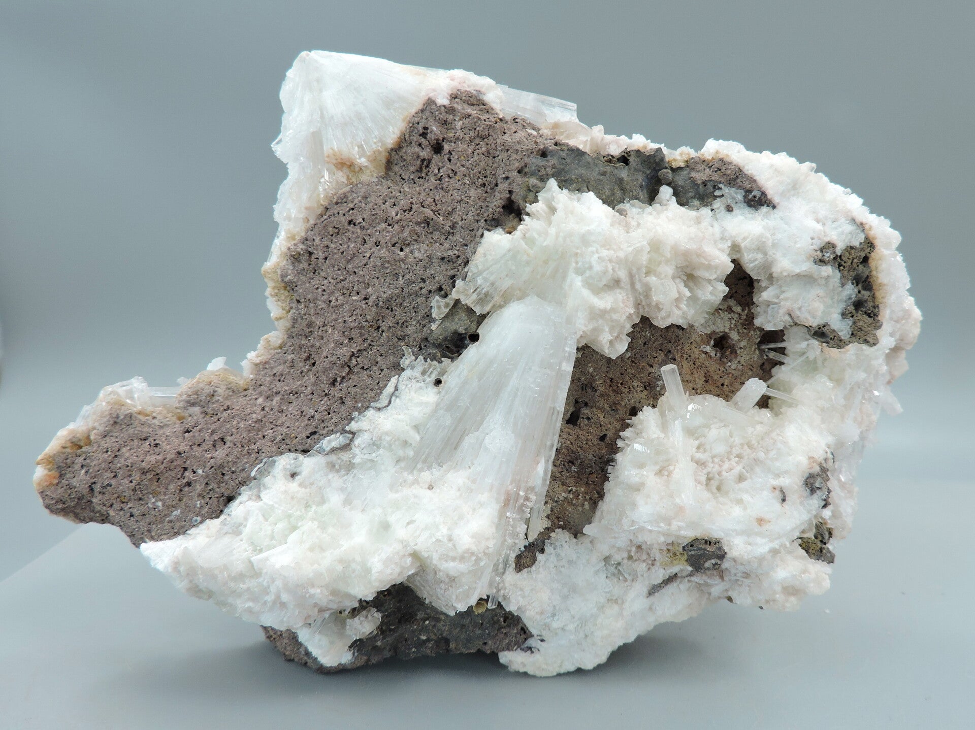 Scolecite on matrix from Austria – large cabinet size