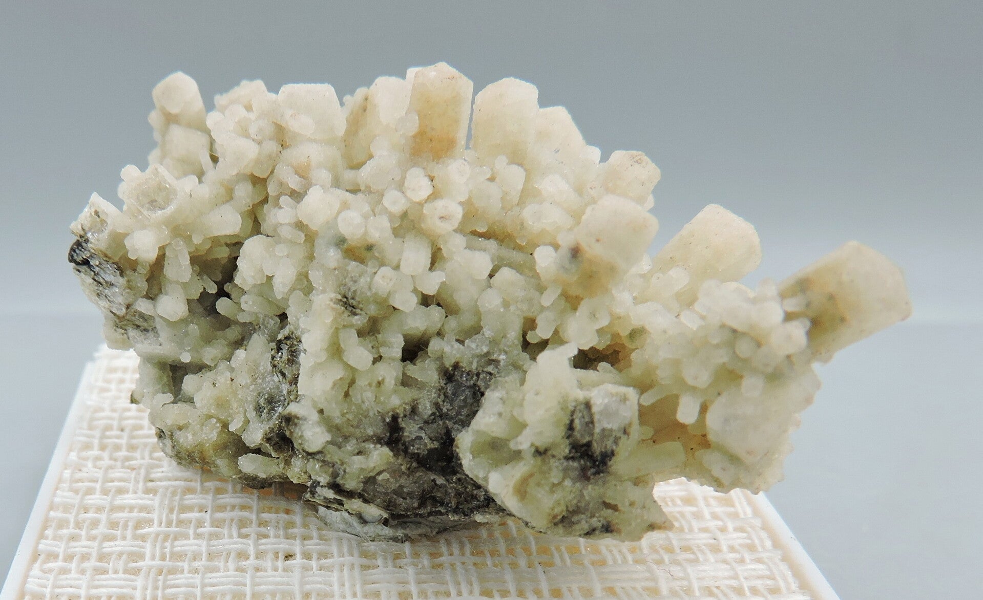 Stilbite pseudomorph after natrolite from England, UK - miniature