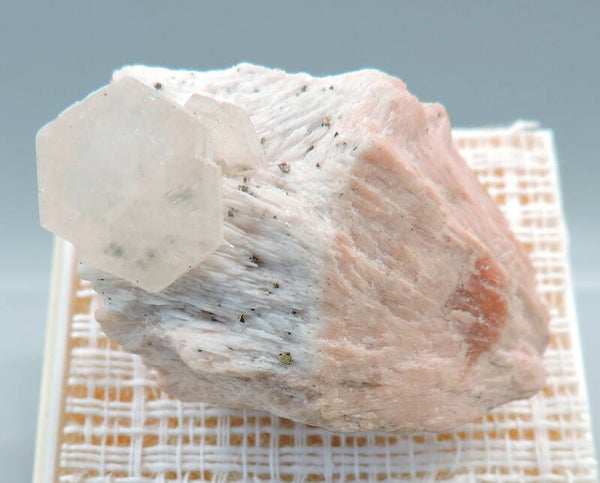 Strontianite and chalcopyrite on baryte from Germany - thumbnail