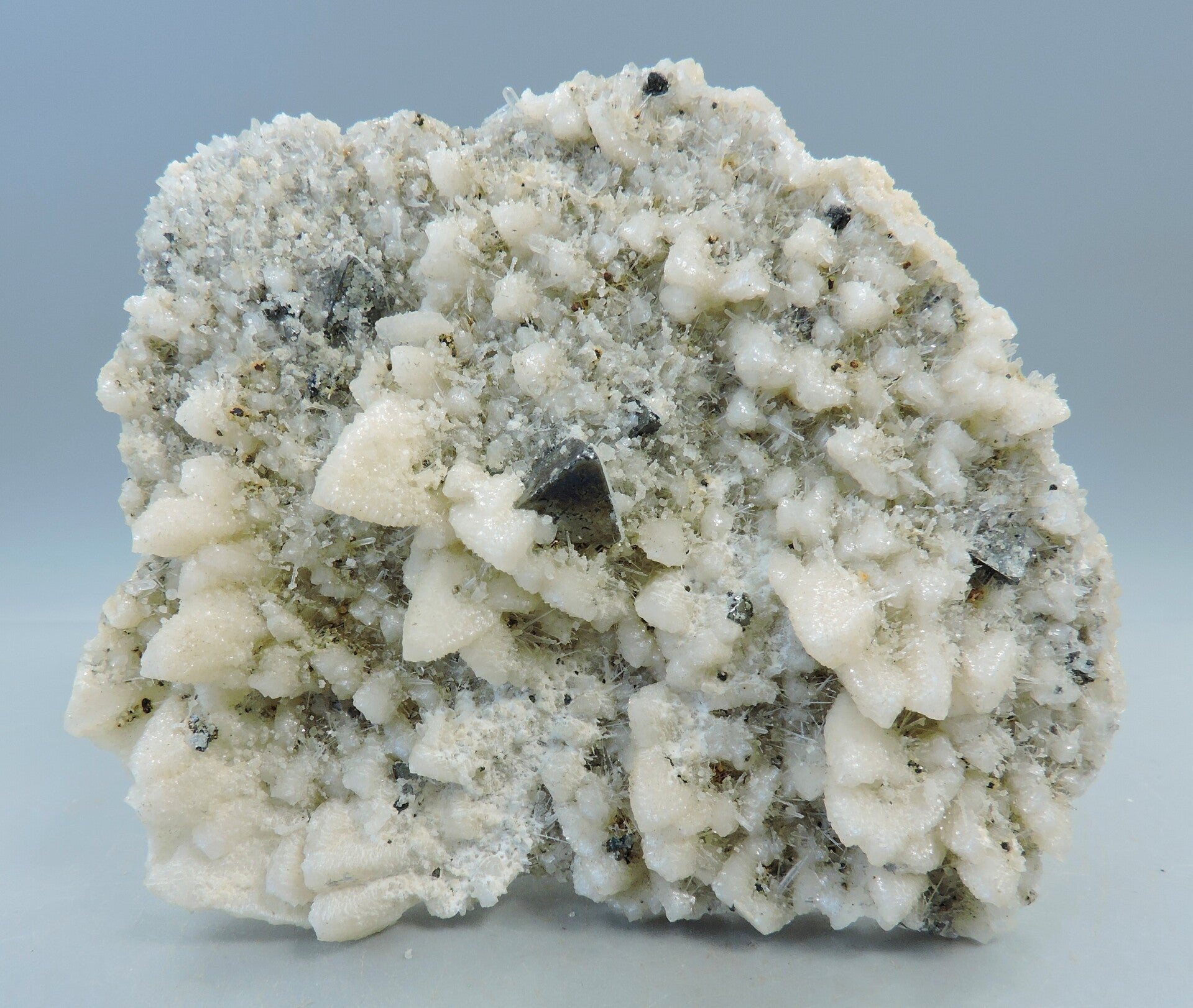 Mineral specimen with tetrahedrite, dolomite and needle quartz from Romania – cabinet size