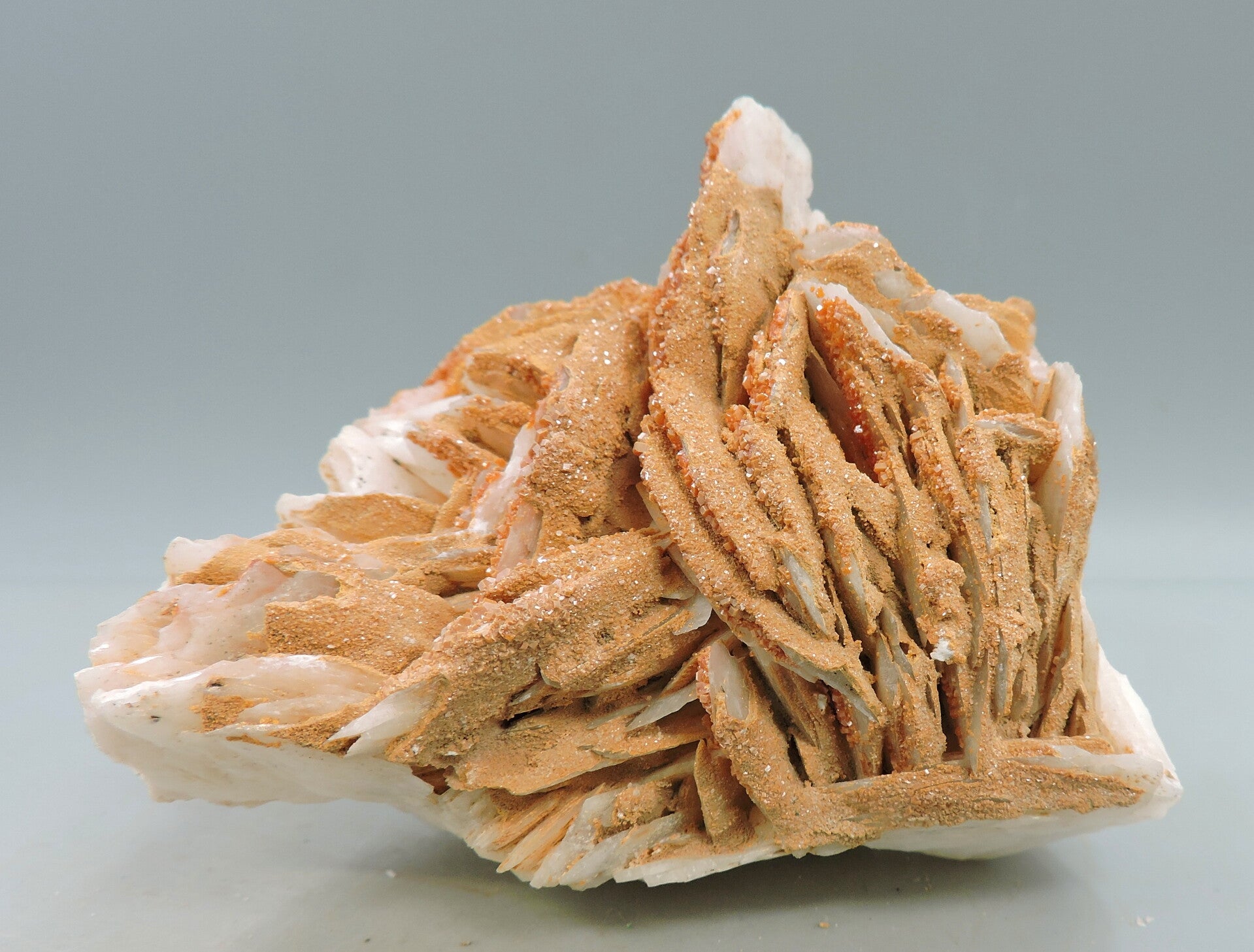 Vanadinite on baryte from Morocco – cabinet size