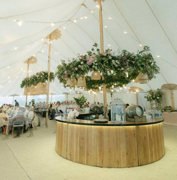 4m Round Oak Bar