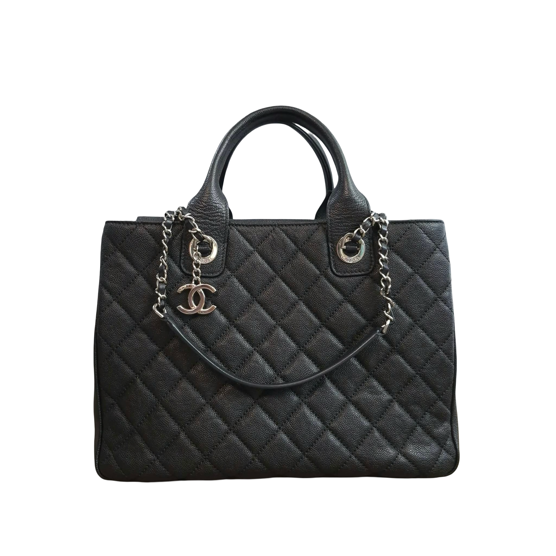 Chanel Urban Companion quilted Caviar Leather Schulter Tasche schwarz
