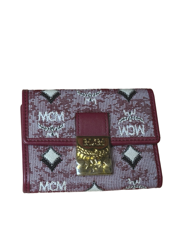 MCM Mini Trifold Jacquard Wallet  Portemonnaie Geldtasche Geldbörse rot limited NEU