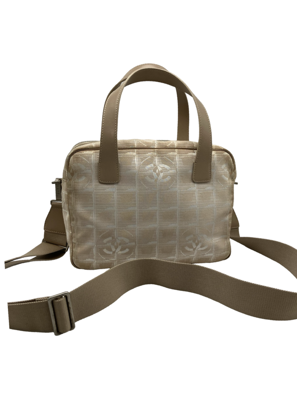 Chanel Travel Line Top Handle Crossbody Tasche crème