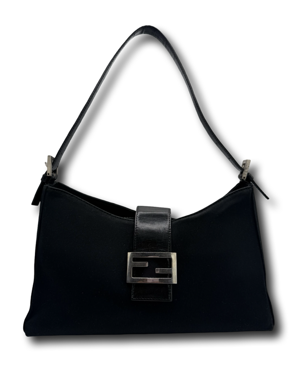 Fendi Neoprene Baguette Schulter Tasche schwarz