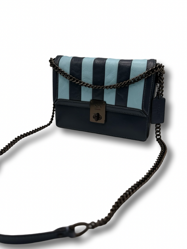 Coach Hutton Vollleder Crossbody Tasche blau